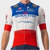 Set Fietsshirt + Korte Koersbroek 2022 Quick-Step Alpha Vinyl Frans Kampioenschap Rood Blauw Wit